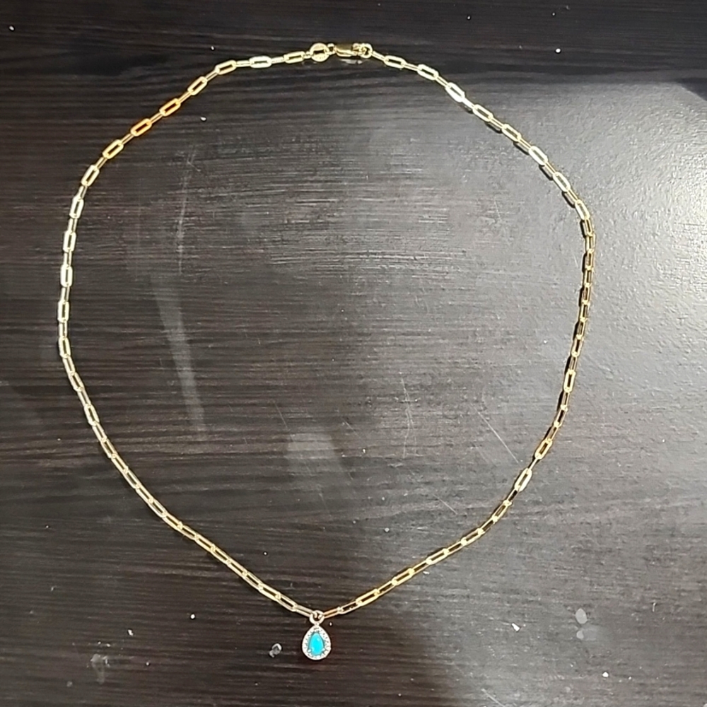 14kt YG w/ .04 ct DIA .37ct Paperclip with Dimond